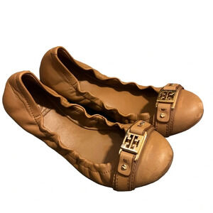 Tory Burch Tan Nude Ballet Flats, size 7.5